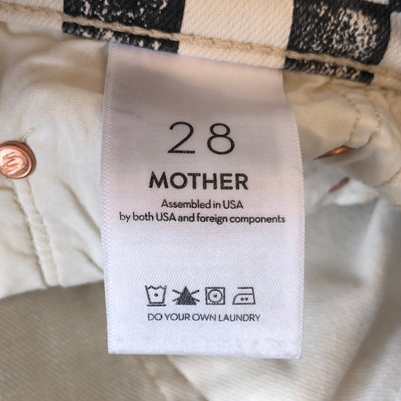 Mother The Insider Ankle Fray Playdate Black/White Checkerboard Print Jeans - Picture 7 of 14